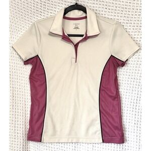 IZOD Golf Polo Shirt Womens Small Pink‎ Cream Performance Athletic